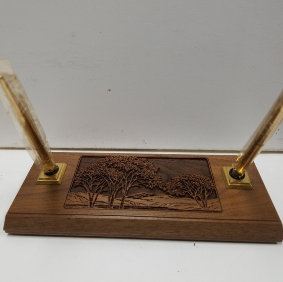 Vintage laser cut pens holder trees theme
